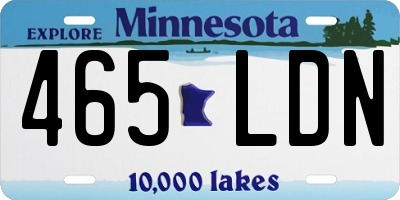 MN license plate 465LDN