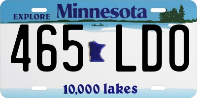 MN license plate 465LDO