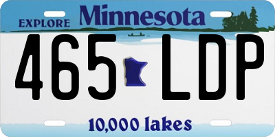 MN license plate 465LDP