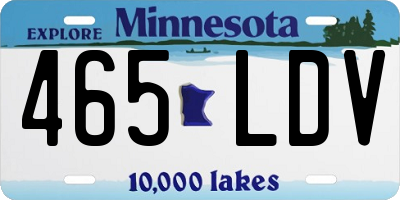 MN license plate 465LDV
