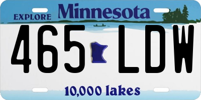 MN license plate 465LDW