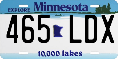 MN license plate 465LDX
