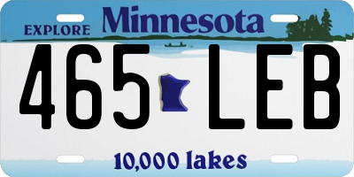 MN license plate 465LEB