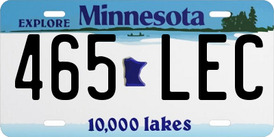 MN license plate 465LEC