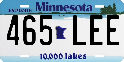 MN license plate 465LEE