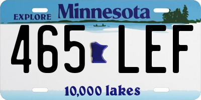 MN license plate 465LEF