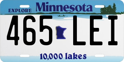 MN license plate 465LEI