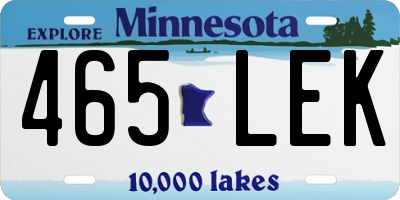 MN license plate 465LEK