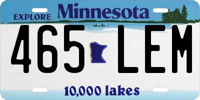 MN license plate 465LEM