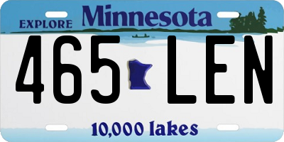 MN license plate 465LEN