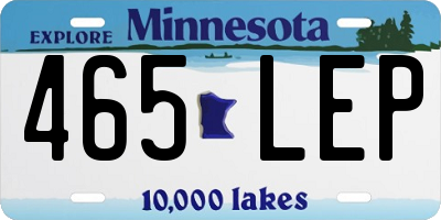 MN license plate 465LEP