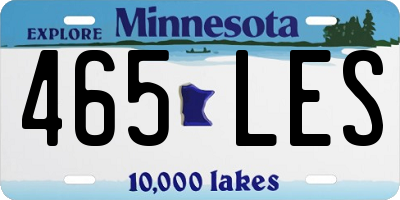 MN license plate 465LES