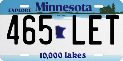 MN license plate 465LET