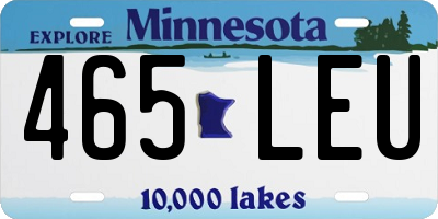 MN license plate 465LEU