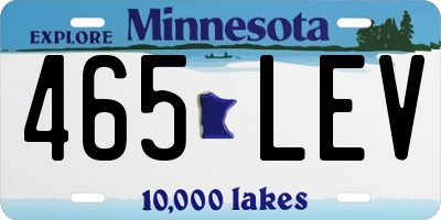 MN license plate 465LEV