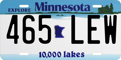 MN license plate 465LEW