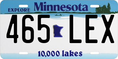 MN license plate 465LEX