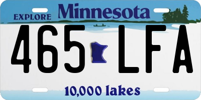 MN license plate 465LFA