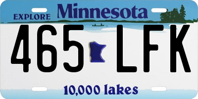 MN license plate 465LFK