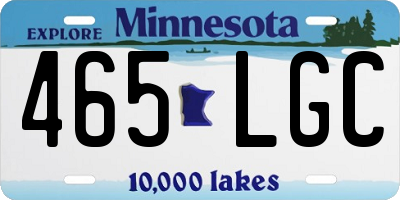 MN license plate 465LGC