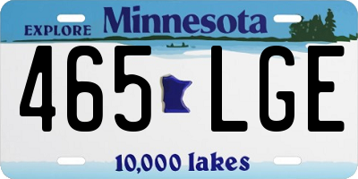 MN license plate 465LGE