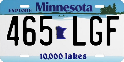MN license plate 465LGF