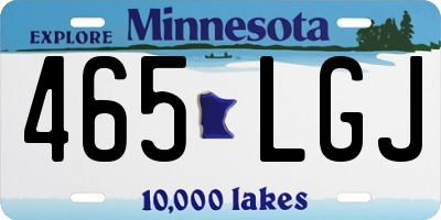 MN license plate 465LGJ