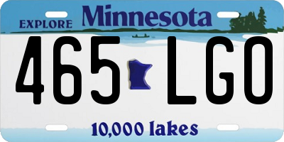 MN license plate 465LGO