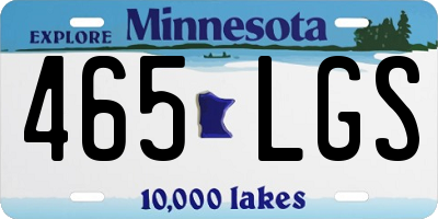 MN license plate 465LGS