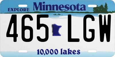 MN license plate 465LGW