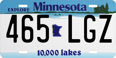 MN license plate 465LGZ