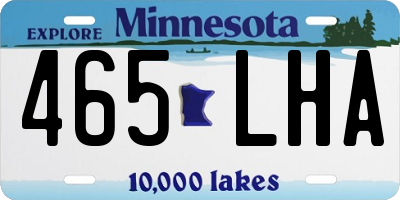 MN license plate 465LHA