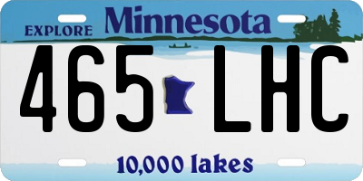 MN license plate 465LHC