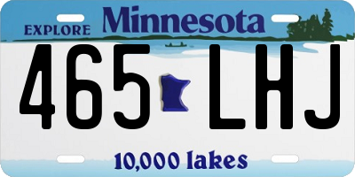 MN license plate 465LHJ