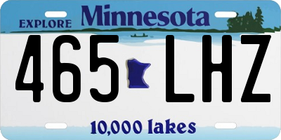 MN license plate 465LHZ