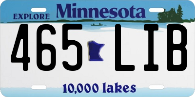 MN license plate 465LIB