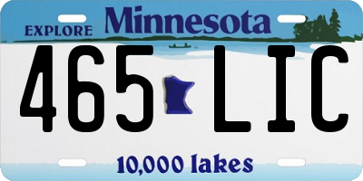 MN license plate 465LIC