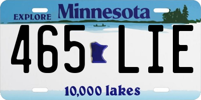 MN license plate 465LIE
