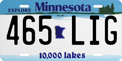 MN license plate 465LIG