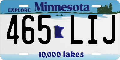 MN license plate 465LIJ