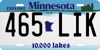 MN license plate 465LIK