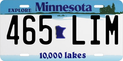 MN license plate 465LIM