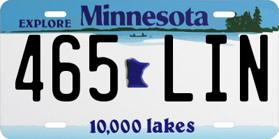 MN license plate 465LIN