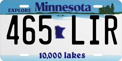 MN license plate 465LIR