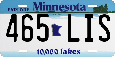MN license plate 465LIS