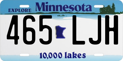 MN license plate 465LJH