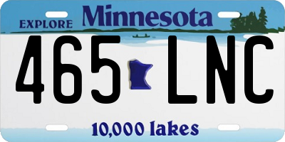 MN license plate 465LNC