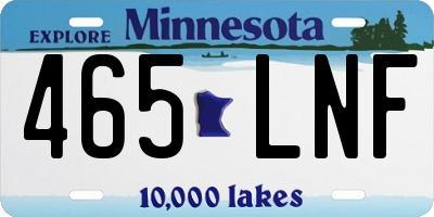 MN license plate 465LNF