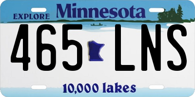 MN license plate 465LNS