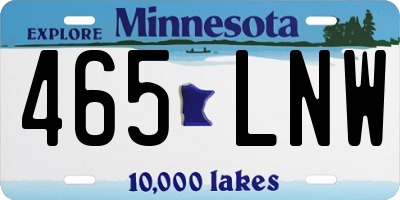 MN license plate 465LNW